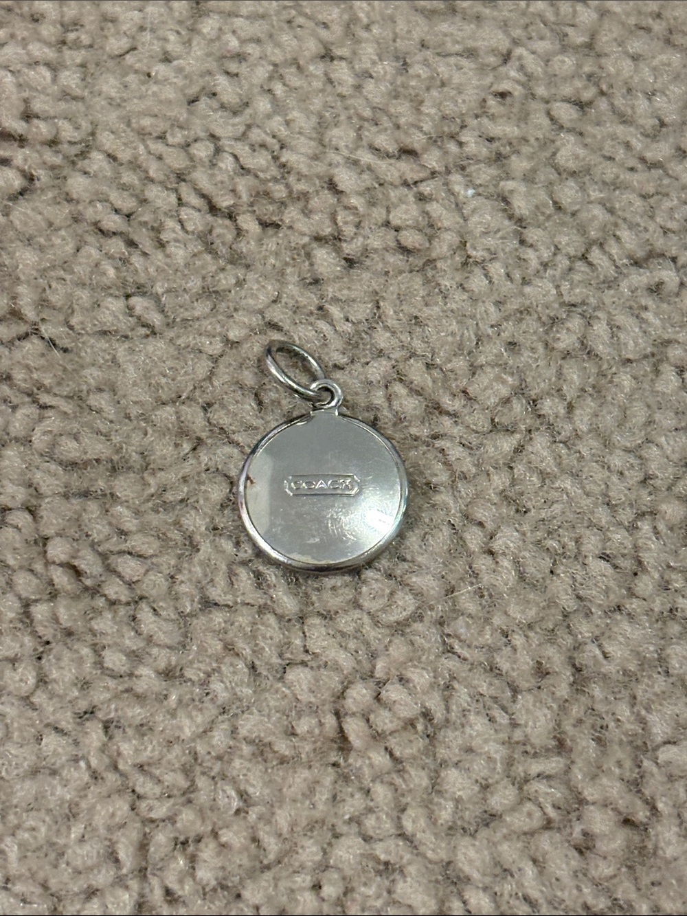 Coach Silver Round Logo Charm Pendant